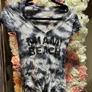 Tie dye Miami beach short sleeve top